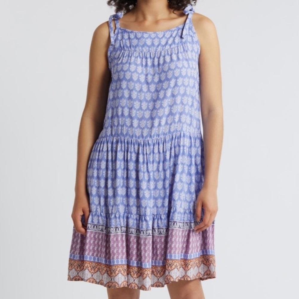 beachlunchlounge Boho Skylar Paisley Floral Tie Strap Sundress GOA AT SUNSET NWT